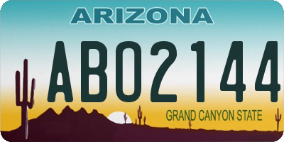 AZ license plate ABO2144