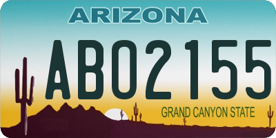 AZ license plate ABO2155