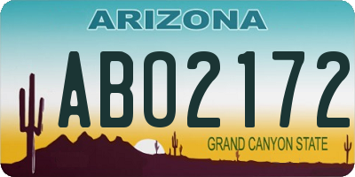AZ license plate ABO2172