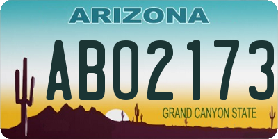 AZ license plate ABO2173