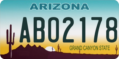 AZ license plate ABO2178