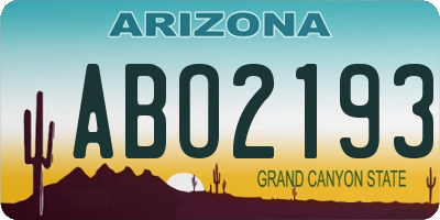 AZ license plate ABO2193
