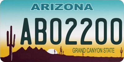 AZ license plate ABO2200
