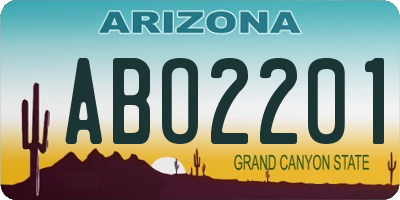 AZ license plate ABO2201