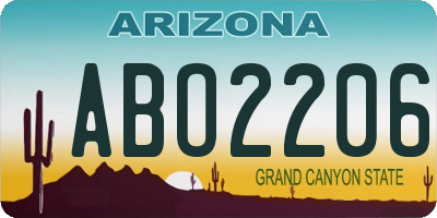AZ license plate ABO2206