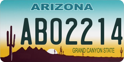 AZ license plate ABO2214