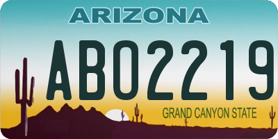 AZ license plate ABO2219