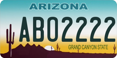 AZ license plate ABO2222