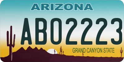 AZ license plate ABO2223