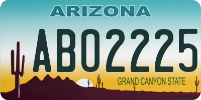 AZ license plate ABO2225