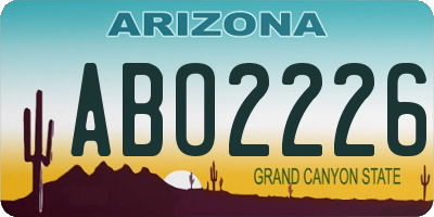 AZ license plate ABO2226