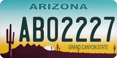 AZ license plate ABO2227