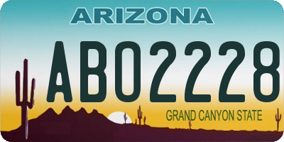 AZ license plate ABO2228