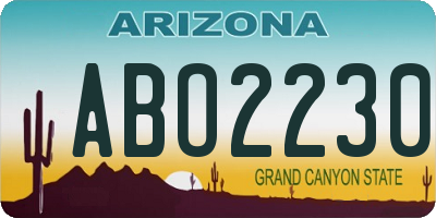 AZ license plate ABO2230