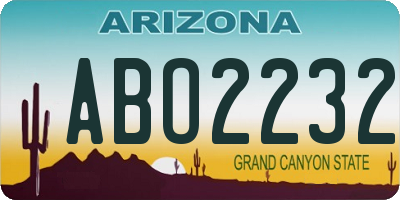 AZ license plate ABO2232