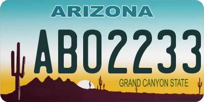 AZ license plate ABO2233
