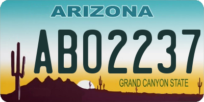 AZ license plate ABO2237