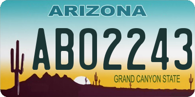 AZ license plate ABO2243