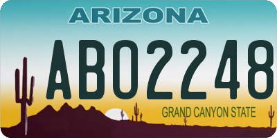 AZ license plate ABO2248