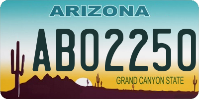 AZ license plate ABO2250