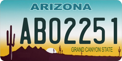 AZ license plate ABO2251