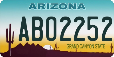 AZ license plate ABO2252