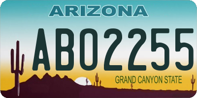 AZ license plate ABO2255