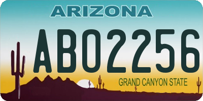 AZ license plate ABO2256