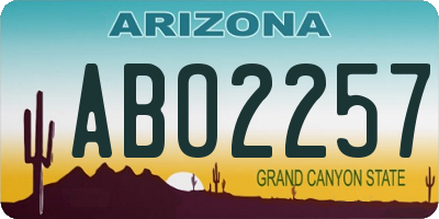 AZ license plate ABO2257