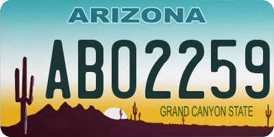 AZ license plate ABO2259