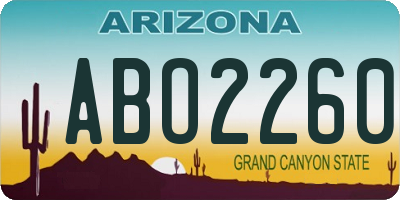 AZ license plate ABO2260