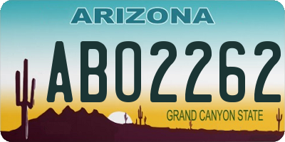 AZ license plate ABO2262