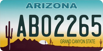 AZ license plate ABO2265