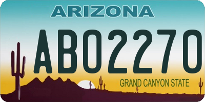 AZ license plate ABO2270