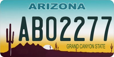 AZ license plate ABO2277