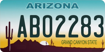 AZ license plate ABO2283