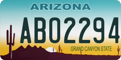 AZ license plate ABO2294