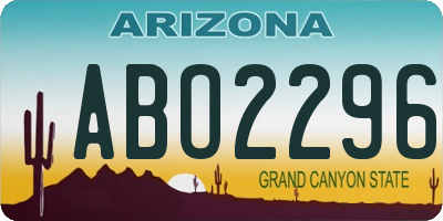 AZ license plate ABO2296