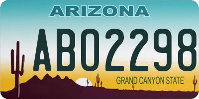 AZ license plate ABO2298