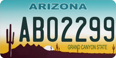 AZ license plate ABO2299