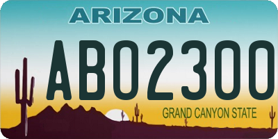 AZ license plate ABO2300