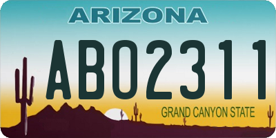 AZ license plate ABO2311
