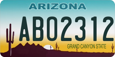 AZ license plate ABO2312