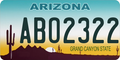 AZ license plate ABO2322