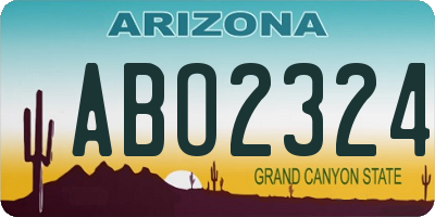 AZ license plate ABO2324