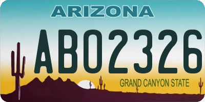 AZ license plate ABO2326