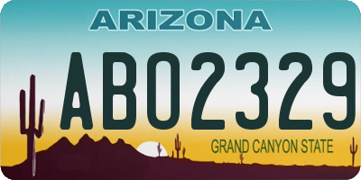 AZ license plate ABO2329