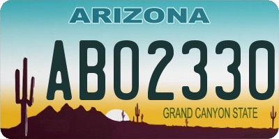AZ license plate ABO2330