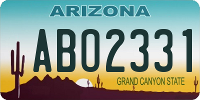 AZ license plate ABO2331