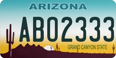 AZ license plate ABO2333